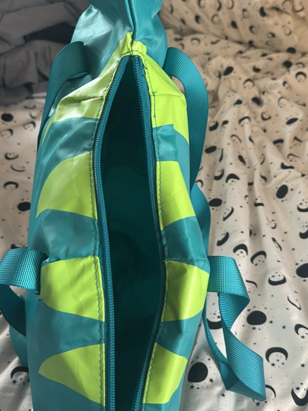 Kids Teal Dinosaur tote bag